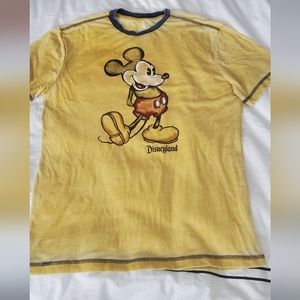 Disney Mickey Mouse Classic Ringer T-Shirt for Men Disneyland Yellow